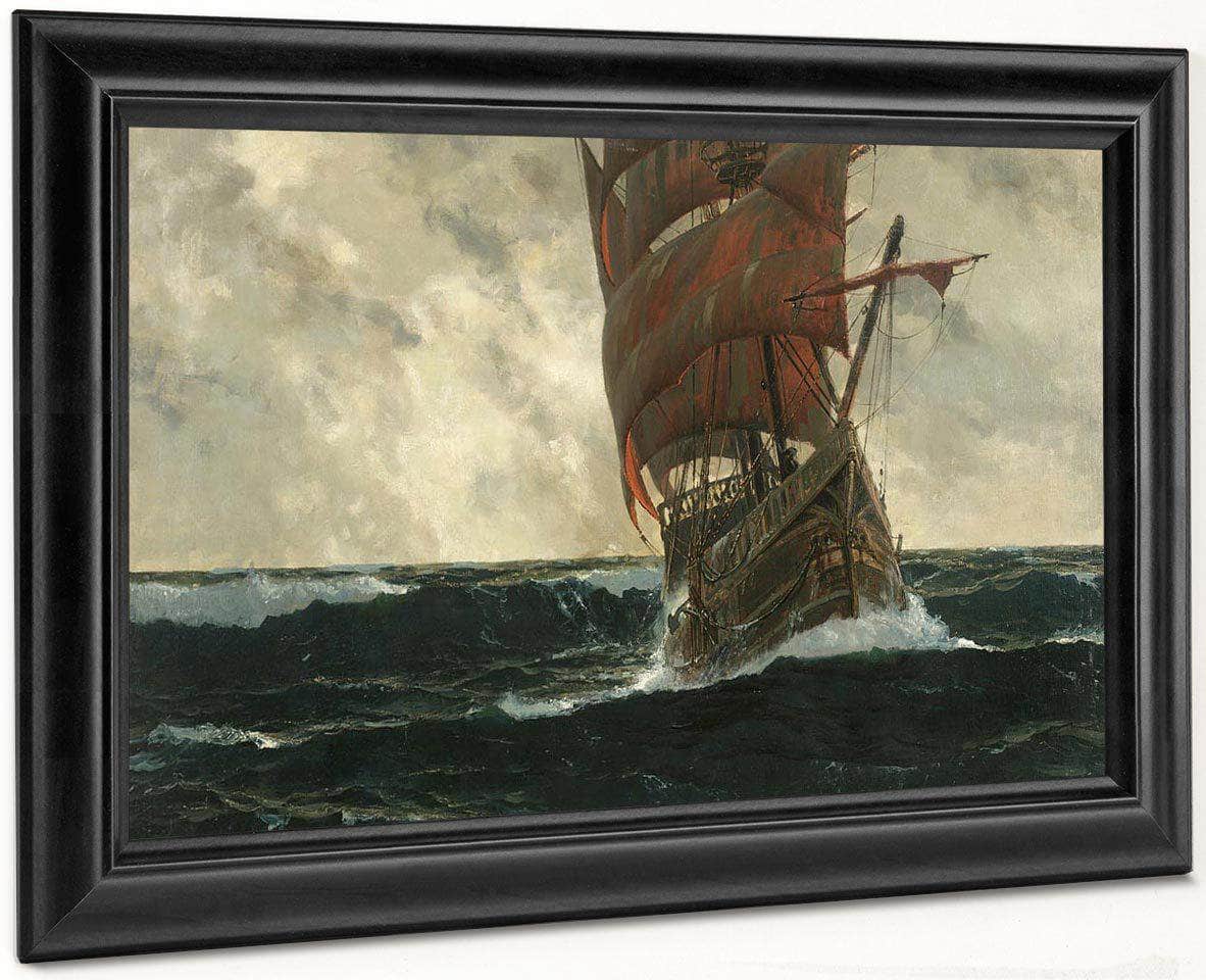 The Santa Maria At Sea By Michael Zeno Diemer Fine Art Print