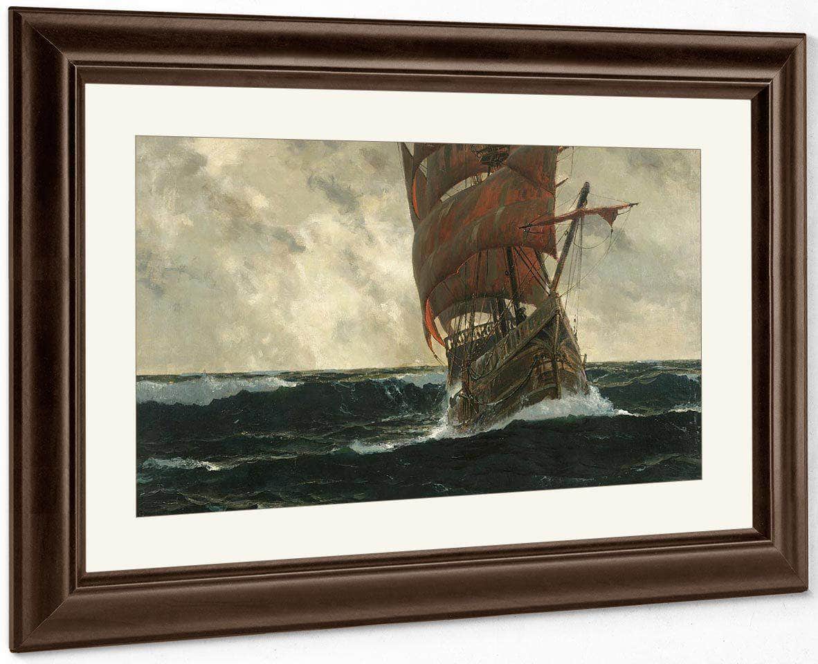 The Santa Maria At Sea By Michael Zeno Diemer Fine Art Print
