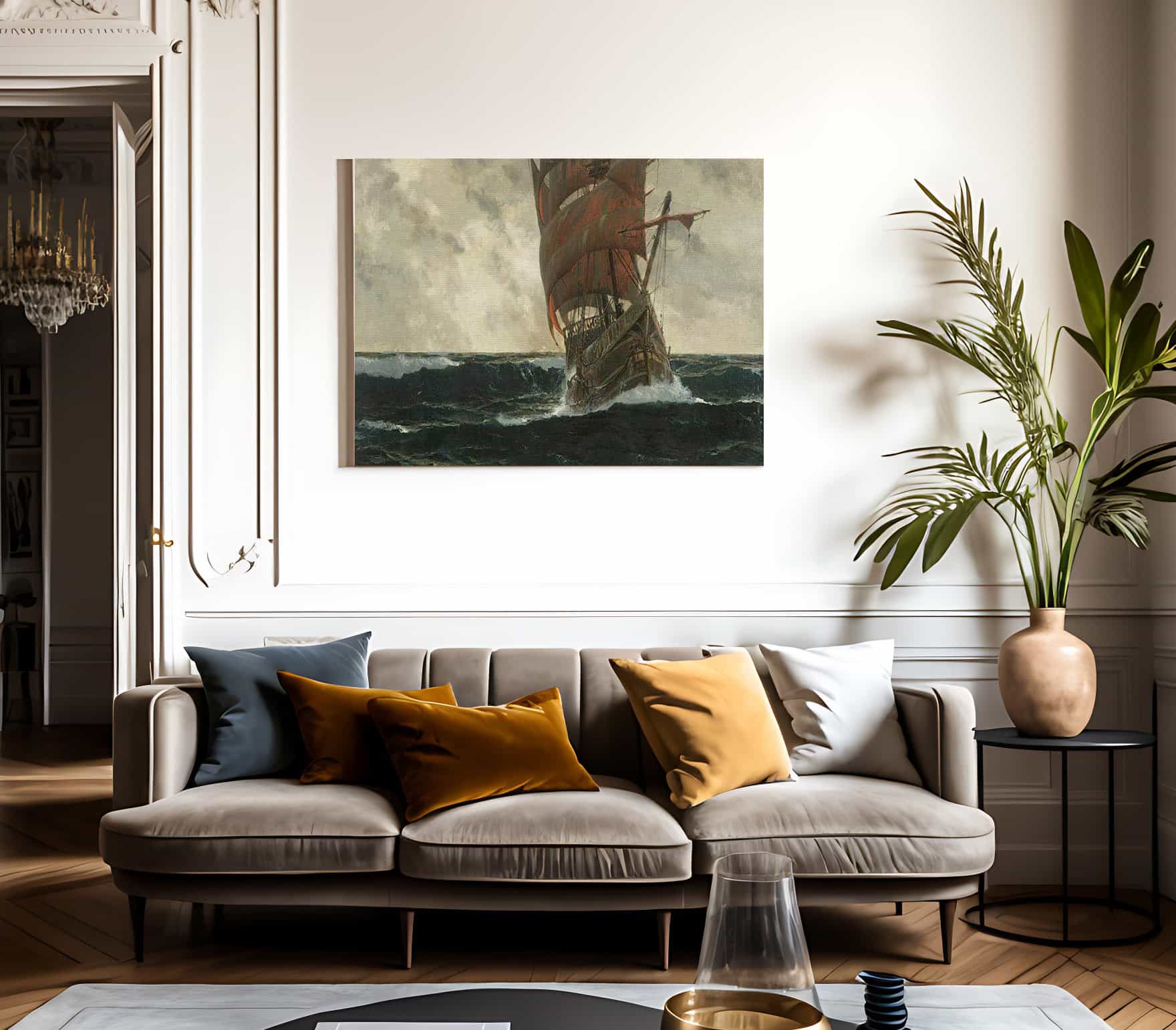 The Santa Maria At Sea By Michael Zeno Diemer Fine Art Print