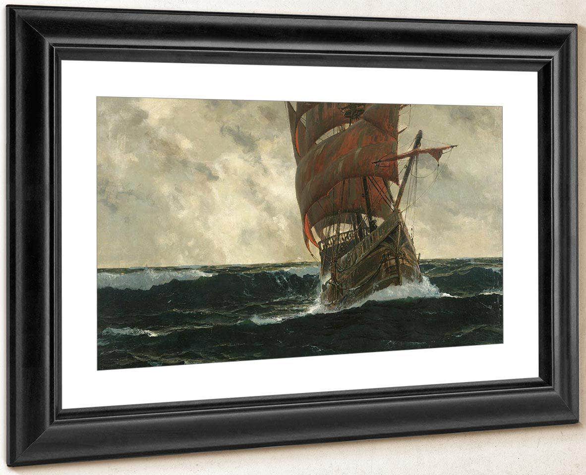 The Santa Maria At Sea By Michael Zeno Diemer Fine Art Print