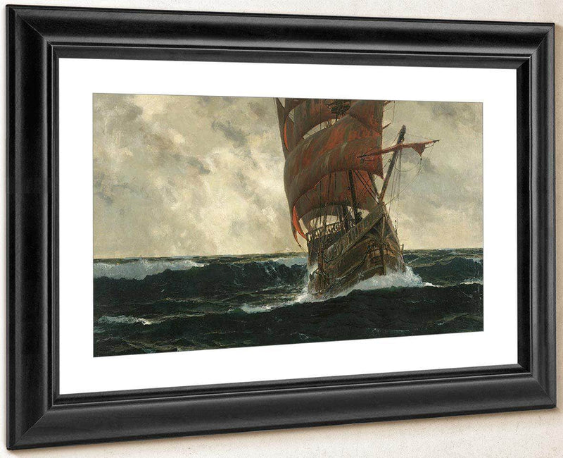 The Santa Maria At Sea By Michael Zeno Diemer Fine Art Print