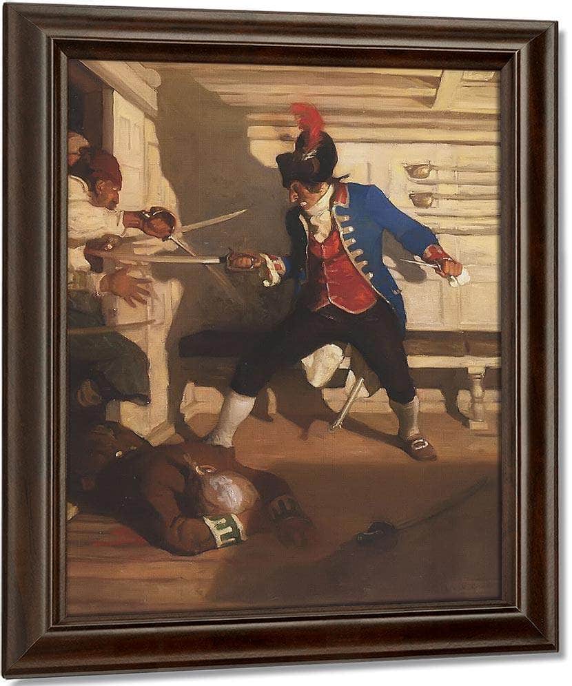 The Seige Of The Round House By N.C. Wyeth Fine Art Print