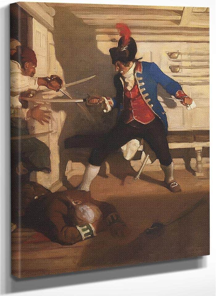 The Seige Of The Round House By N.C. Wyeth Fine Art Print