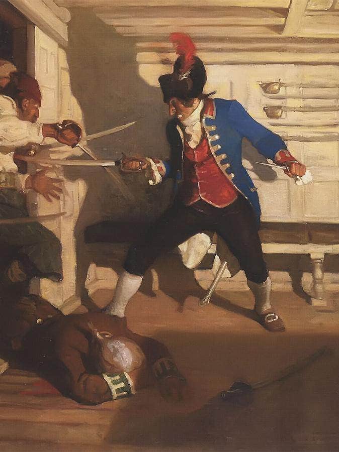 The Seige Of The Round House By N.C. Wyeth Fine Art Print