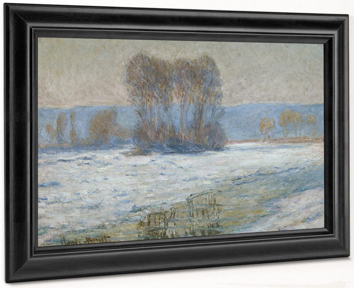 The Seine At Bennecourt, Winter By Claude Monet Fine Art Print