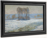 The Seine At Bennecourt, Winter By Claude Monet Fine Art Print