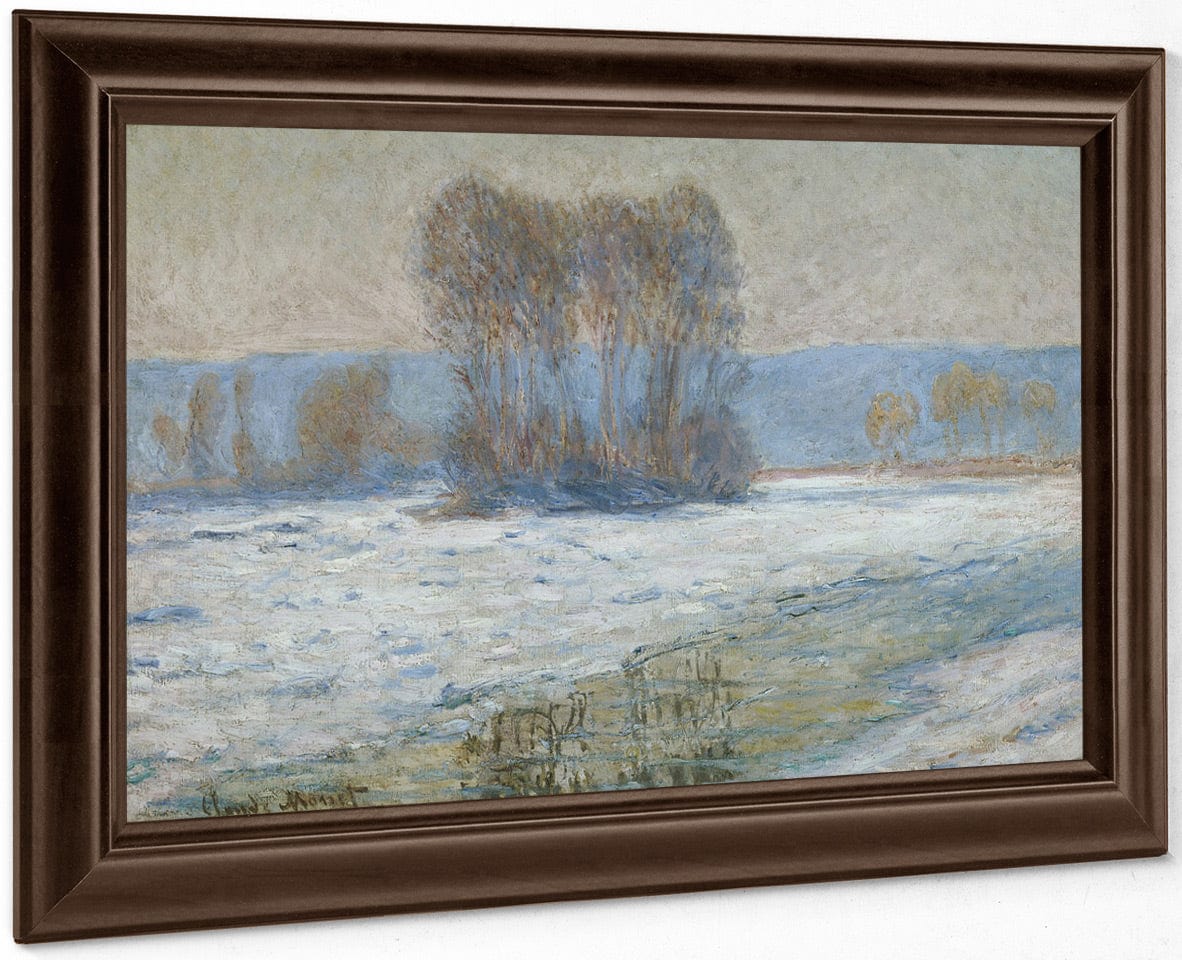 The Seine At Bennecourt, Winter By Claude Monet Fine Art Print