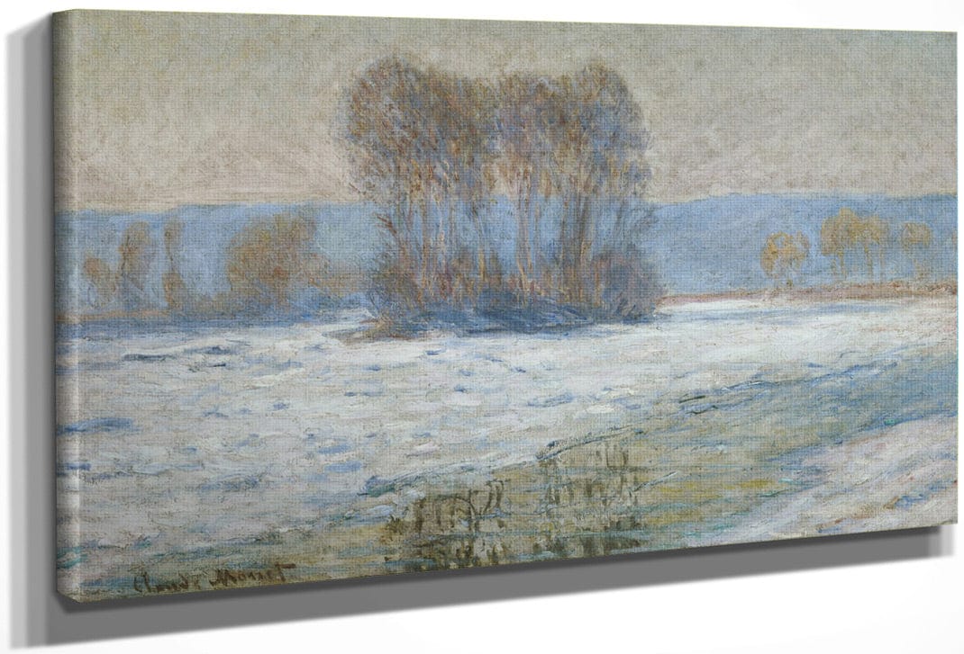 The Seine At Bennecourt, Winter By Claude Monet Fine Art Print
