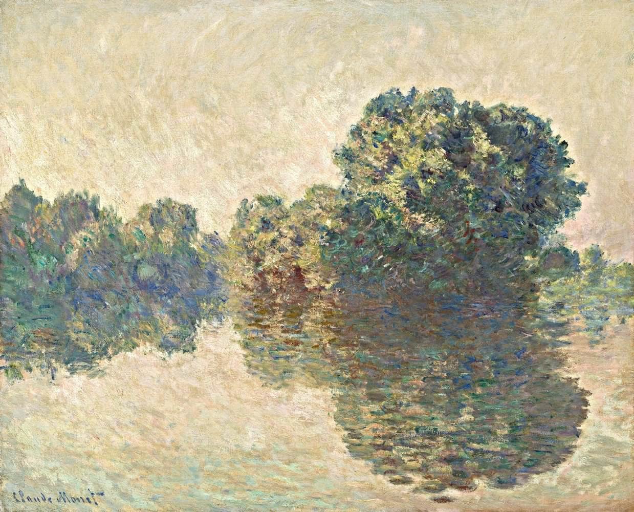 The Seine At Giverny Painting Claude Monet Canvas Art Fine Art Print