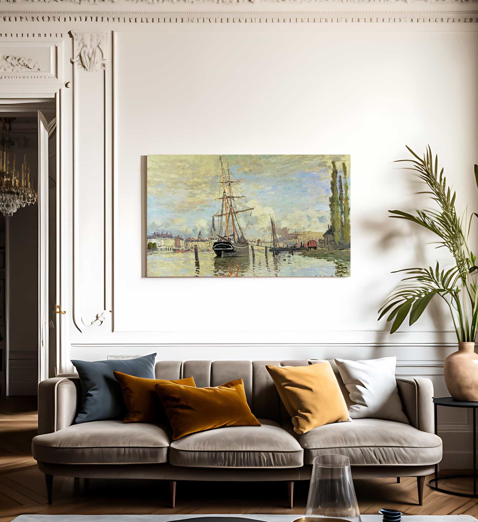 The Seine At Rouen By Claude Monet Fine Art Print
