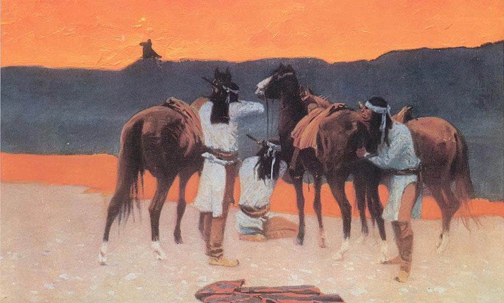 The Shadows At The Waterhold By Frederic Remington Fine Art Print