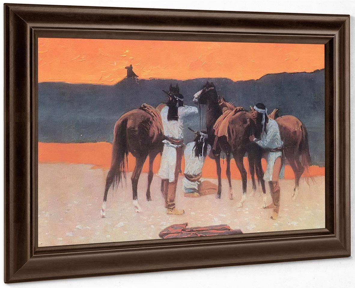 The Shadows At The Waterhold By Frederic Remington Fine Art Print