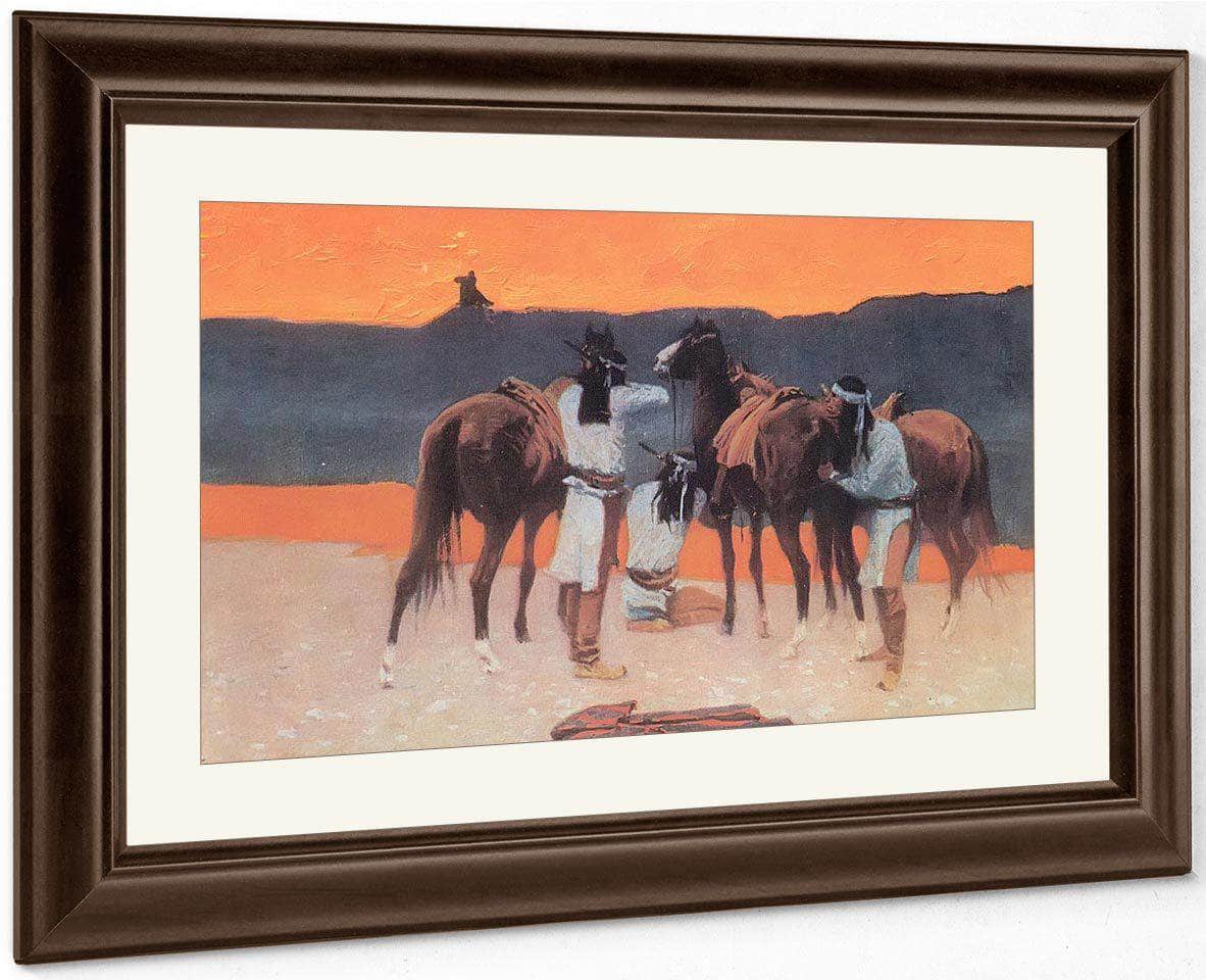 The Shadows At The Waterhold By Frederic Remington Fine Art Print
