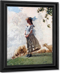 The Shepherdess (Fresh Air) By Homer Winslow Fine Art Print