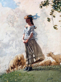 The Shepherdess (Fresh Air) By Homer Winslow Fine Art Print