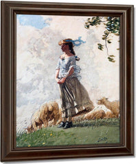 The Shepherdess (Fresh Air) By Homer Winslow Fine Art Print
