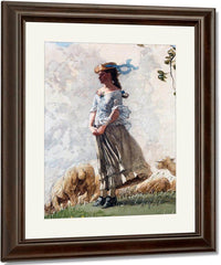 The Shepherdess (Fresh Air) By Homer Winslow Fine Art Print