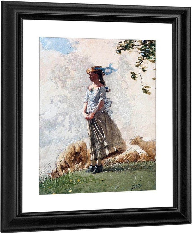 The Shepherdess (Fresh Air) By Homer Winslow Fine Art Print