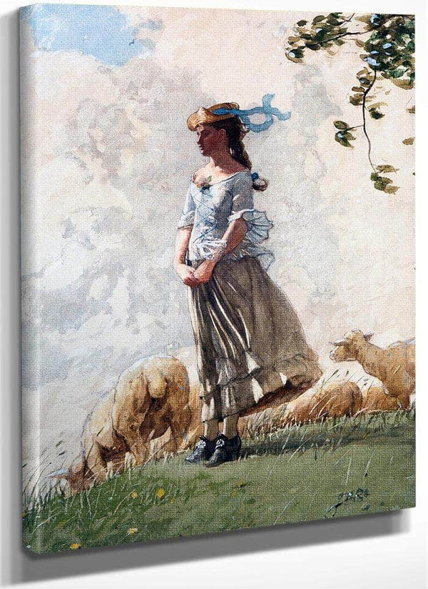 The Shepherdess (Fresh Air) By Homer Winslow Fine Art Print