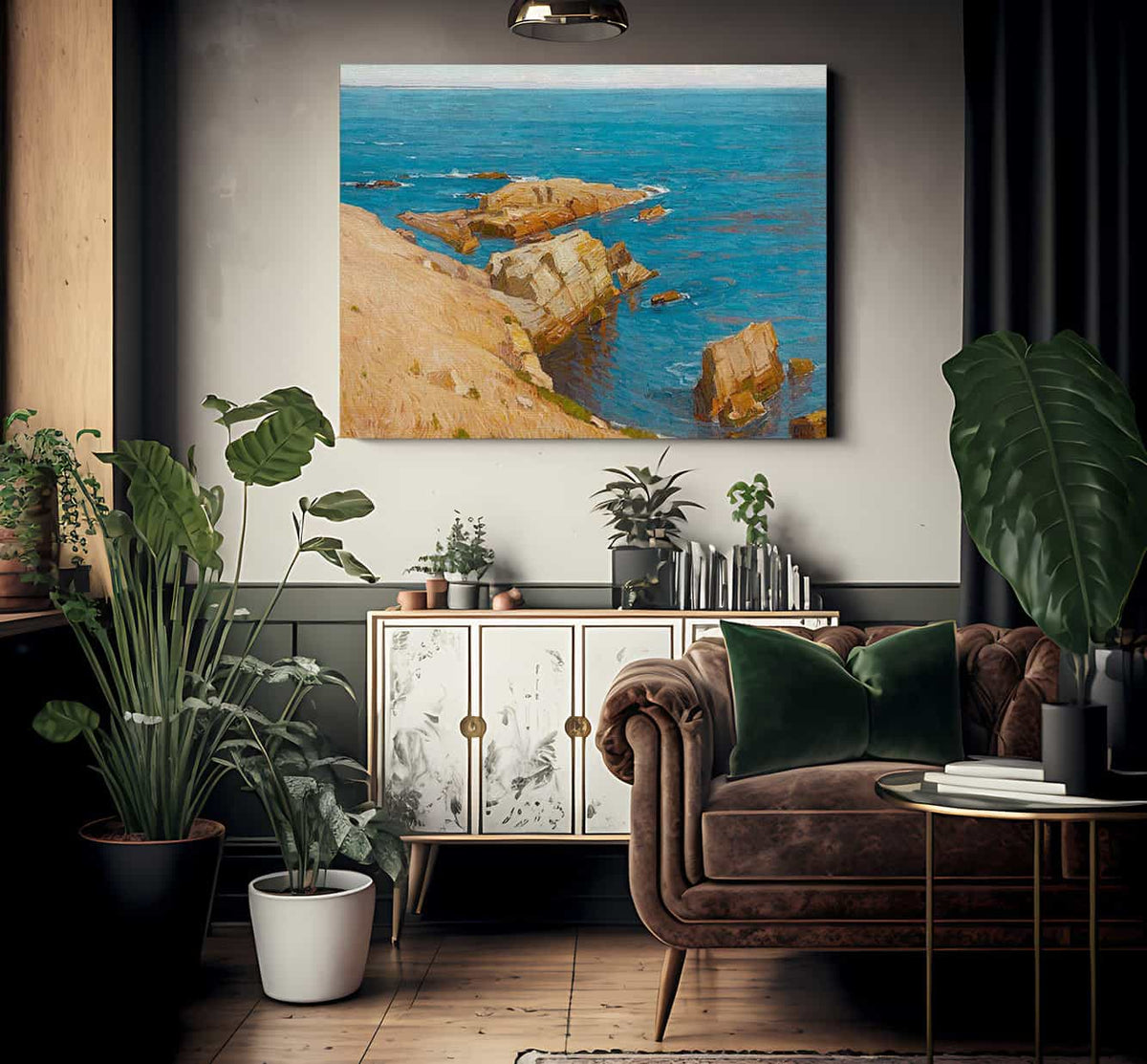 The Silent Summer Sea By William Wendt Fine Art Print