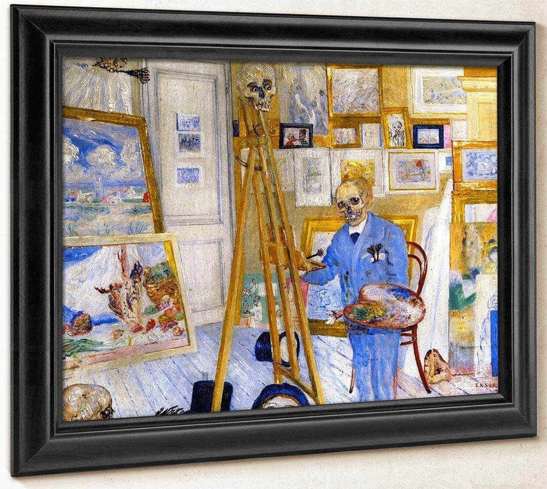 The Skeleton Painter By James Ensor Fine Art Print