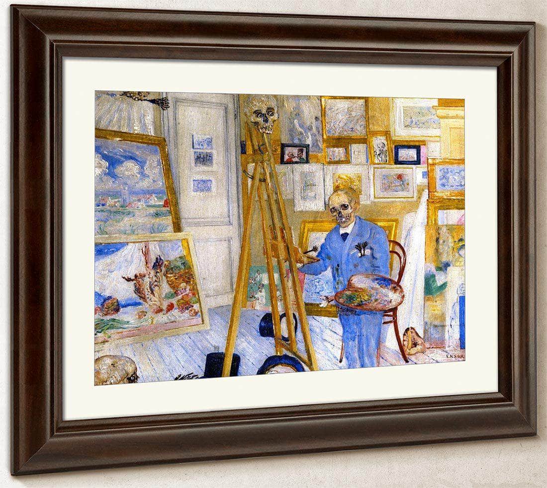 The Skeleton Painter By James Ensor Fine Art Print