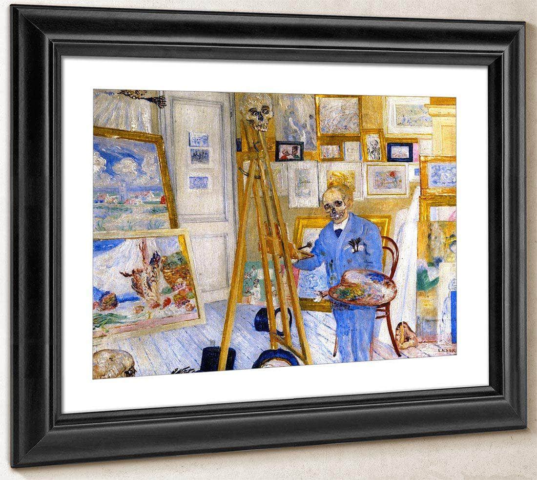 The Skeleton Painter By James Ensor Fine Art Print
