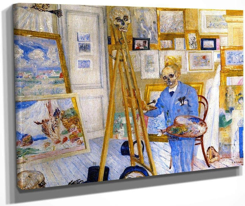 The Skeleton Painter By James Ensor Fine Art Print