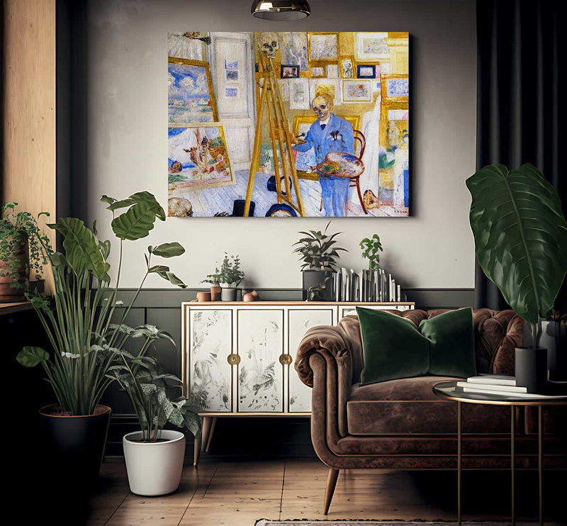 The Skeleton Painter By James Ensor Fine Art Print