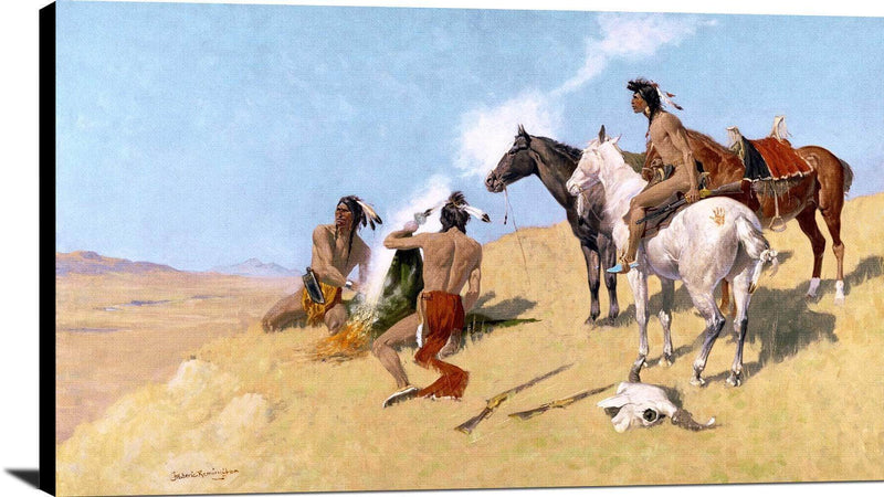 The Smoke Signal Painting Frederic Remington Canvas Art Fine Art Print