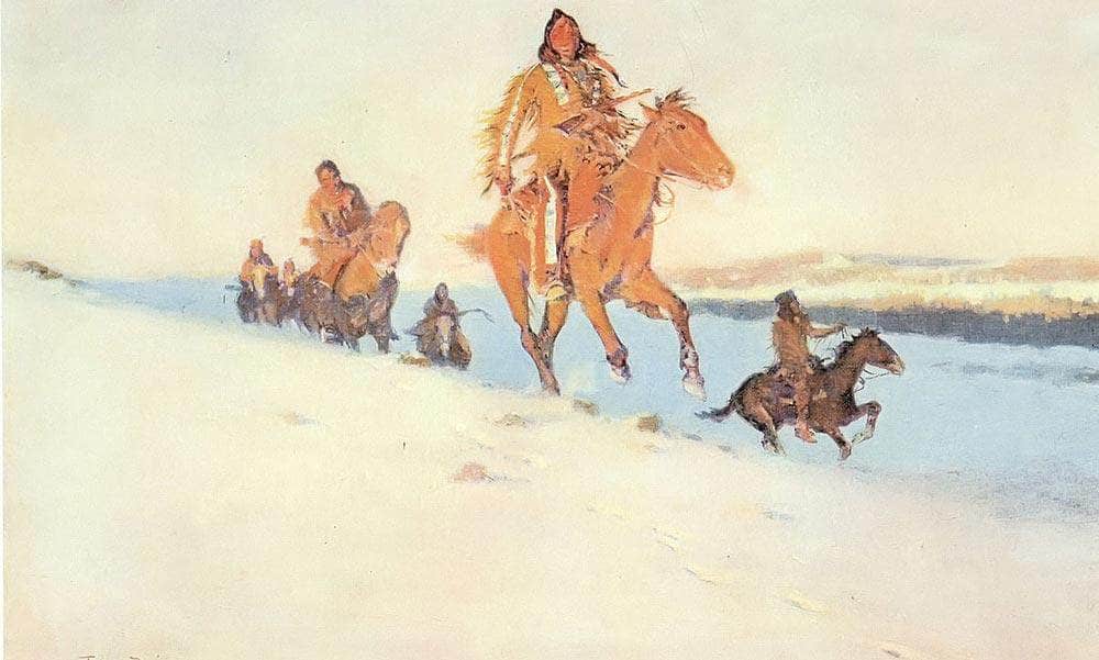 The Snow Trail By Frederic Remington Fine Art Print