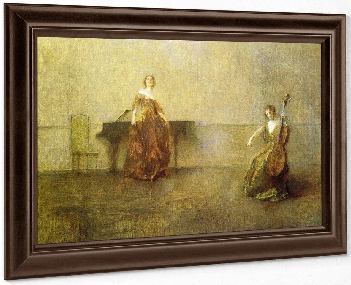 The Song And The Cello By Thomas Wilmer Dewing Fine Art Print
