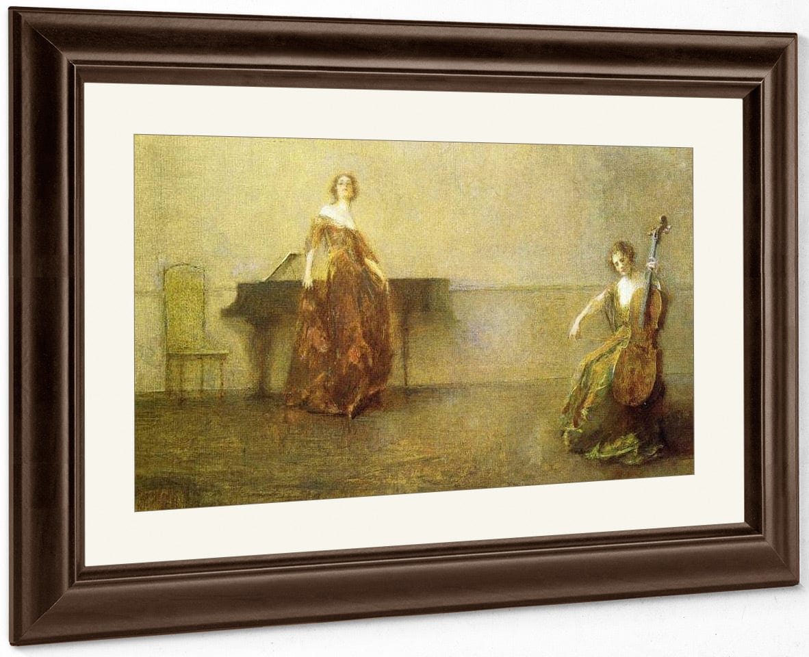 The Song And The Cello By Thomas Wilmer Dewing Fine Art Print