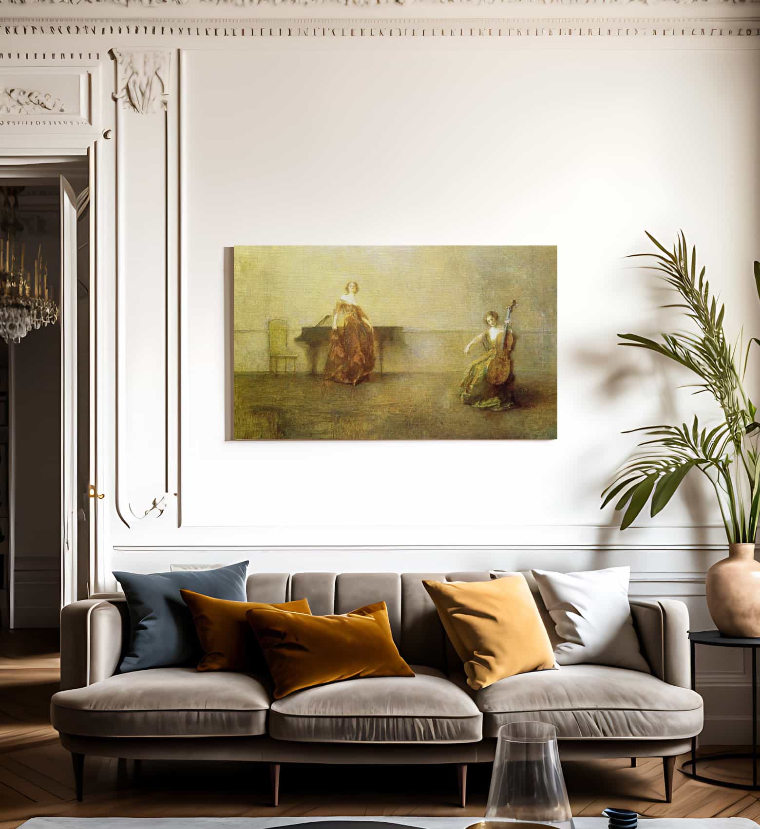 The Song And The Cello By Thomas Wilmer Dewing Fine Art Print
