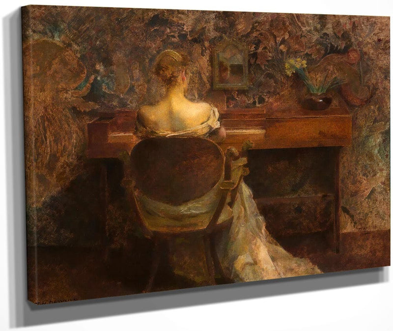 The Spinet By Thomas Wilmer Dewing Fine Art Print