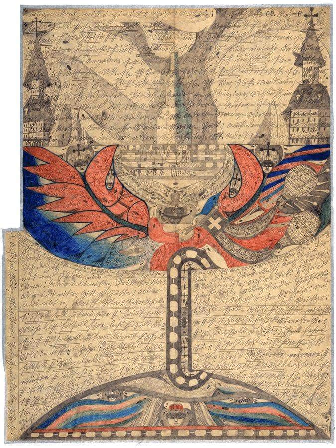 The St Adolf Ship In The Great Eastern Sea 1918 By Adolf Wolfli Fine Art Print