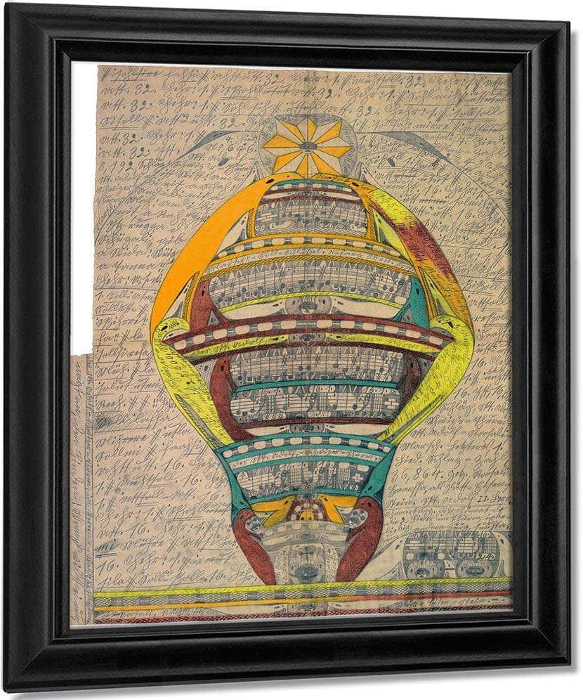 The St Adolf Swiss Tower 1918 By Adolf Wolfli Fine Art Print