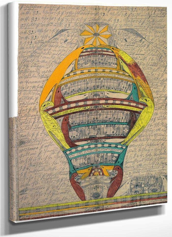 The St Adolf Swiss Tower 1918 By Adolf Wolfli Fine Art Print