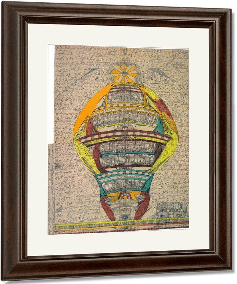 The St Adolf Swiss Tower 1918 By Adolf Wolfli Fine Art Print