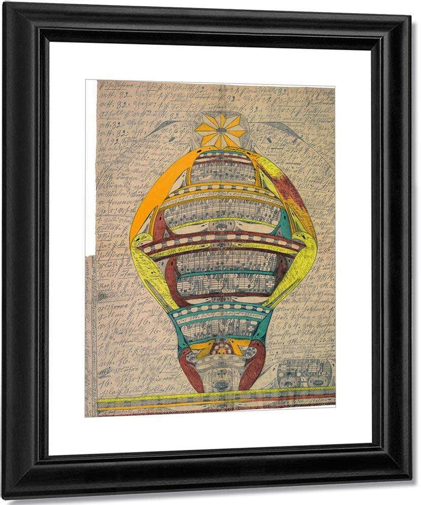 The St Adolf Swiss Tower 1918 By Adolf Wolfli Fine Art Print