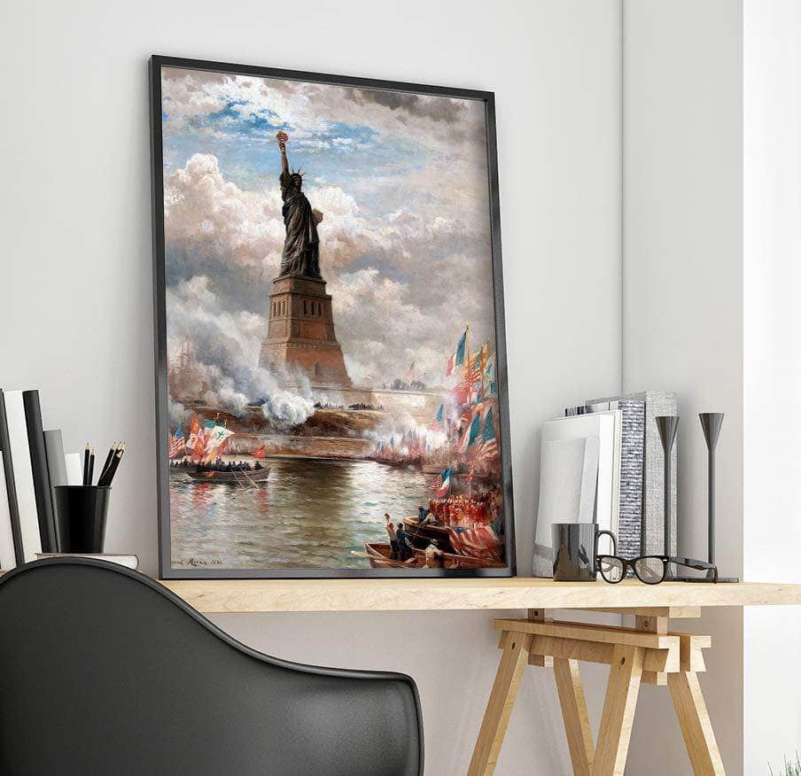 The Statue Of Liberty Painting Edward Moran Canvas Art Fine Art Print