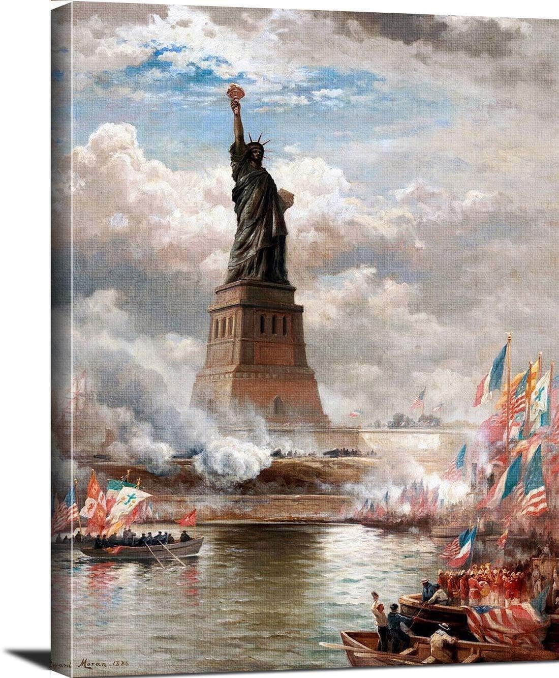 The Statue Of Liberty Painting Edward Moran Canvas Art Fine Art Print
