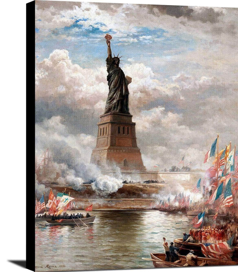 The Statue Of Liberty Painting Edward Moran Canvas Art Fine Art Print