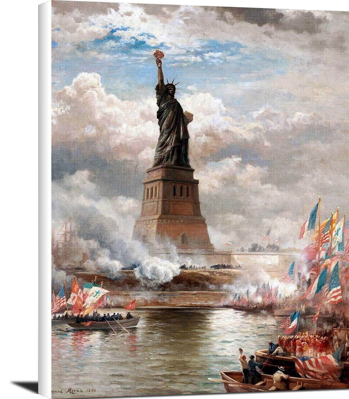 The Statue Of Liberty Painting Edward Moran Canvas Art Fine Art Print