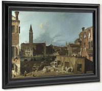 The Stonemason's Yard By Canaletto Fine Art Print