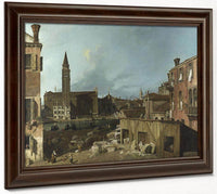 The Stonemason's Yard By Canaletto Fine Art Print