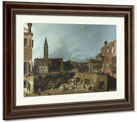 The Stonemason's Yard By Canaletto Fine Art Print