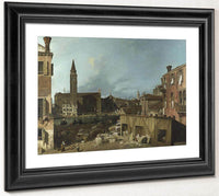 The Stonemason's Yard By Canaletto Fine Art Print