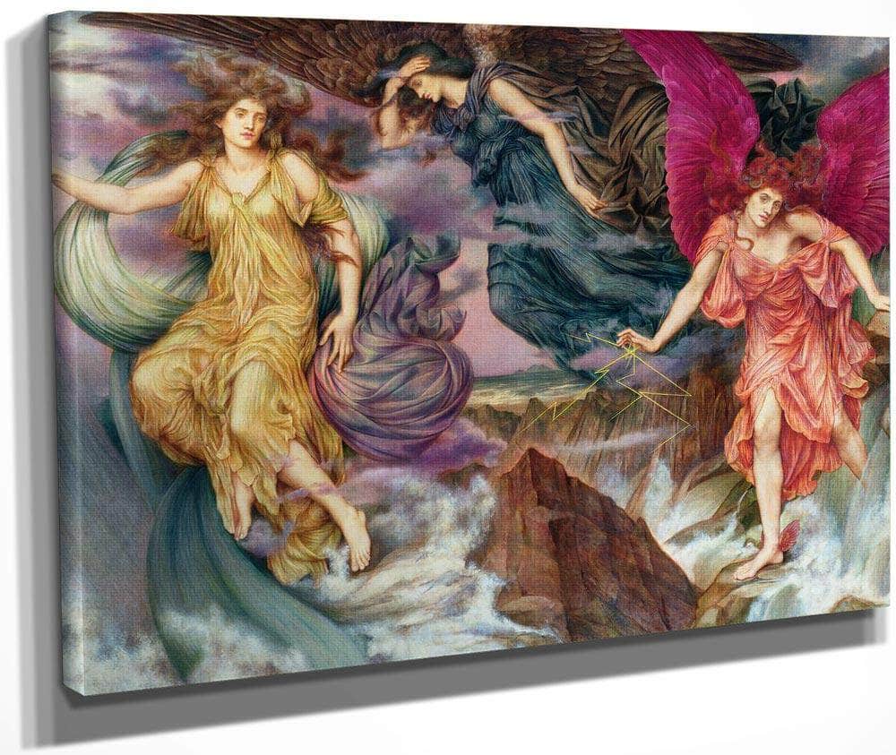 The Storm Spirits 1900 By Evelyn De Morgan Fine Art Print