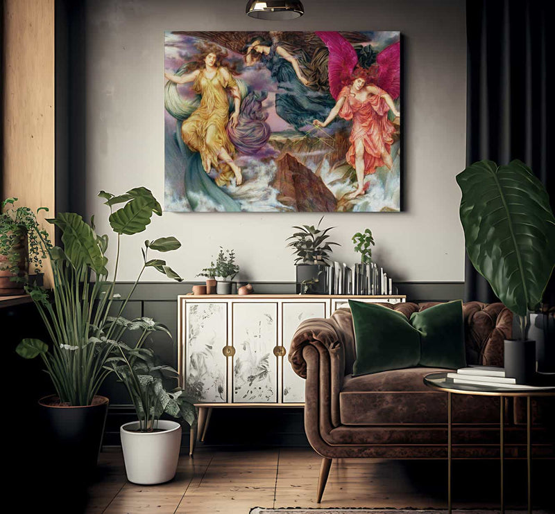 The Storm Spirits 1900 By Evelyn De Morgan Fine Art Print